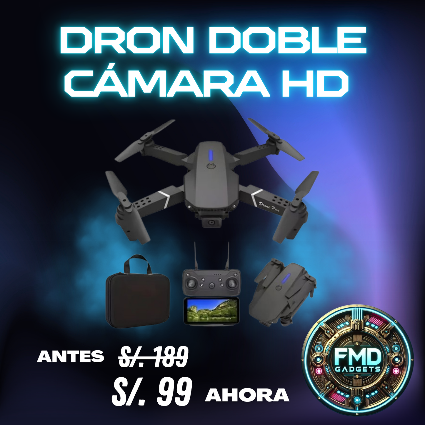 DRON  DOBLE CAMARA HD